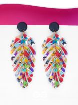 THE TROPICAL LEAFLETS - MULTICOLOR ACRYLIC EARRINGS