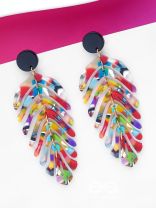THE TROPICAL LEAFLETS - MULTICOLOR ACRYLIC EARRINGS