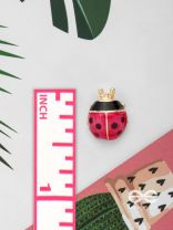 LOVELY LITTLE LADYBUG - GOLDEN EMBELLISHED STUD EARRINGS