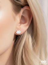 FLUFFY RAINBOW DREAMS - GOLDEN EMBELLISHED STUD EARRINGS
