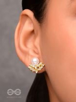 PEARLS IN PARADISE - GOLDEN EMBELLISHED EARRINGS