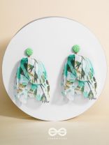 FLUFFY FANTASY - FABRIC EARRINGS (LIGHT GREEN)