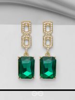 THE SPARKLING EMERALDS - GOLDEN EMBELLISHED EARRINGS