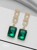 THE SPARKLING EMERALDS - GOLDEN EMBELLISHED EARRINGS