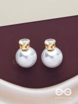 A MYSTIC PEARL - GOLDEN EMBELLISHED EARRINGS (WHITE)
