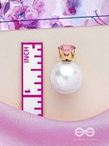 A MYSTIC PEARL - GOLDEN EMBELLISHED EARRINGS (PINK)