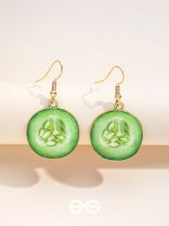AS COOL AS CUCUMBER - GOLDEN EMBELISHED EARRINGS