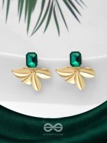 EMERALD DREAMS - GOLDEN EMBELLISHED EARRINGS