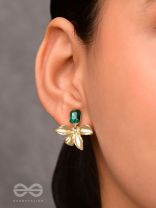 EMERALD DREAMS - GOLDEN EMBELLISHED EARRINGS