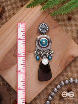 The Infinity Swirls - Enamelled Oxidised Earrings