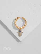 Gentle Spirits - Golden Embellished Charm Ring (Adjustable)