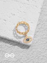 The Visionary Eye - Golden Embellished Charm Ring (Adjustable)