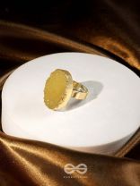 Crystal Frost - Yellow Druzy Ring (Adjustable)