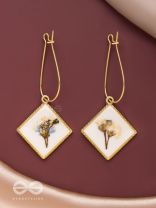 Pure Petals - Pressed Flower White Resin Earrings