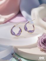 EBB AND FLOW - ENAMELLED TWISTED STUDS (PURPLE)