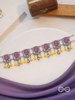 Blushing Marigold- Enamelled Oxidized Neckpiece