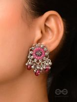 The Silver Talisman- Enamelled Oxidised Earrings