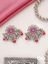 The Silver Talisman- Enamelled Oxidised Earrings