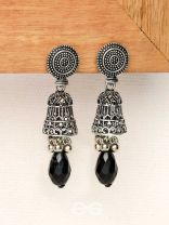 The Midnight Magic- Statement Oxidized Earrings 