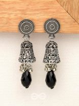 The Midnight Magic- Statement Oxidized Earrings 