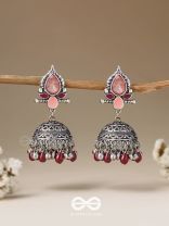 The Shades of Love - Enamelled Oxidised Jhumka Earrings