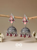 The Shades of Love - Enamelled Oxidised Jhumka Earrings