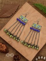 The Flattering Trails- Enamelled Oxidised Earrings