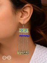 The Flattering Trails- Enamelled Oxidised Earrings