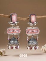 The Rosewood Nostalgia- Enamelled Oxidised Jhumka Earrings