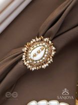 Haimana - The Shell Haven - Beads And Shell Hand Embroidered Ring