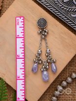 The Lilac Craze- Glass Drops Oxidised Earrings