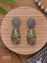 The Greenland Mist- Stone Oxidised Earrings