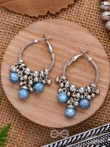 The Blue Orchid- Glass Drops Oxidised Earrings
