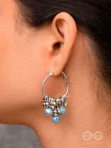 The Blue Orchid- Glass Drops Oxidised Earrings