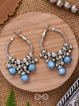 The Blue Orchid- Glass Drops Oxidised Earrings