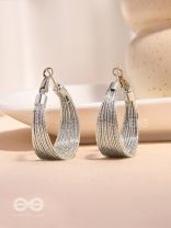 Spiral Strands - Statement Silver Hoop Earrings 