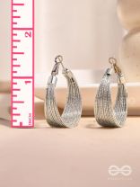 Spiral Strands - Statement Silver Hoop Earrings 