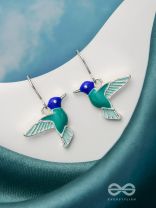 Sky Wings - Silver Enamelled Earrings