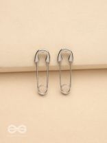 Pin It Up - Statement  Silver Earrings