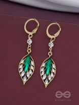 Lush Leaflets - Golden Embellished Earrings
