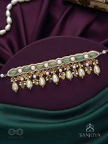 Haridvarna - Gilded Meadow Finery - Pearls, Stones And Beads Hand Embroidered Neckpiece