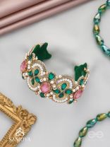 Savitra - The Spring Flowers - Stones And Beads Hand Embroidered Bangle 