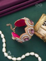 Pratijna - The Glowing Glamour - Stone, Beads And Cutdana Hand Embroidered Cuff Bracelet