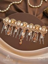 Sankhika- Coastal Gleam - Beads, Shells And Stone Hand Embroidered Neckpiece