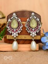 The Nature's Grace - Embellished And Enamelled Oxidised Earrings