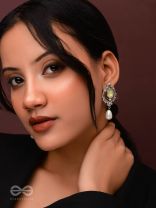 The Nature's Grace - Embellished And Enamelled Oxidised Earrings