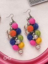 Fluffy  Flings - Statement Oxidised Earrings