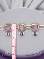 Sushtri- The Chaste Affection - Stones, Beads, Glass And Pearl Drops Hand Embroidered Choker Neckpiece