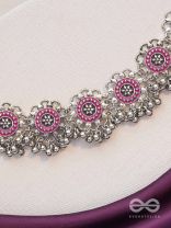 Rustic Blossoms - Enamelled Oxidised Neckpiece