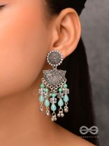 The Ocean Goddess- Glass Drops And Beads Oxidised Earrings